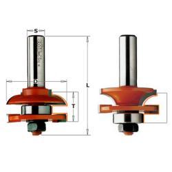 JEU DE FRAISES CMT POUR JOINTS PROFIL/CONTRE PROFIL ( PROFIL A) QUEUE DE 8 MM.