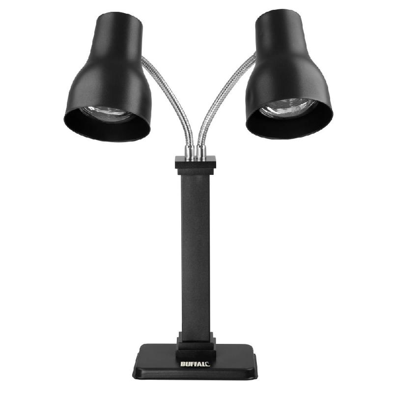 Lampe chauffante double sur pied Buffalo noir mat 2x250 W | Buffalo - JA868_0