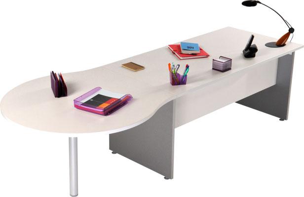 BUREAU DROIT PIEDS PANNEAUX QUATUOR 80 X 80 CM BLANC/ALUMINIUM - MANUTAN COLLECTIVITÉS