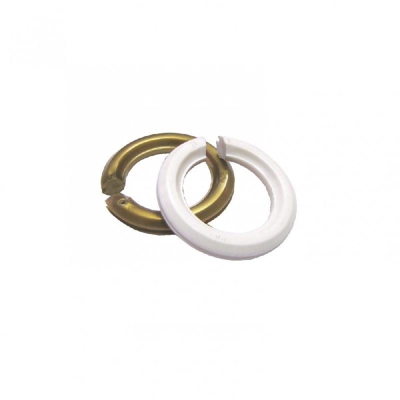Lot de 2 bagues abat-jour B22/E14 - TIBELEC, plastique, or et blanc, diamètre 44 mm_0