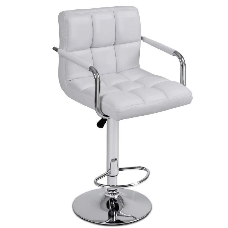 Lot de 2 tabourets de bar chaise design simili avec dossier et