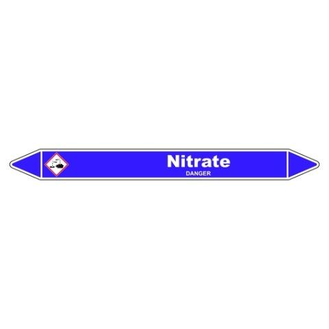 LOT DE 3 - MARQUEUR DE TUYAUTERIE - NITRATE - NFX 08-105 - VINYLE LAMINÉ 355 X 37 MM