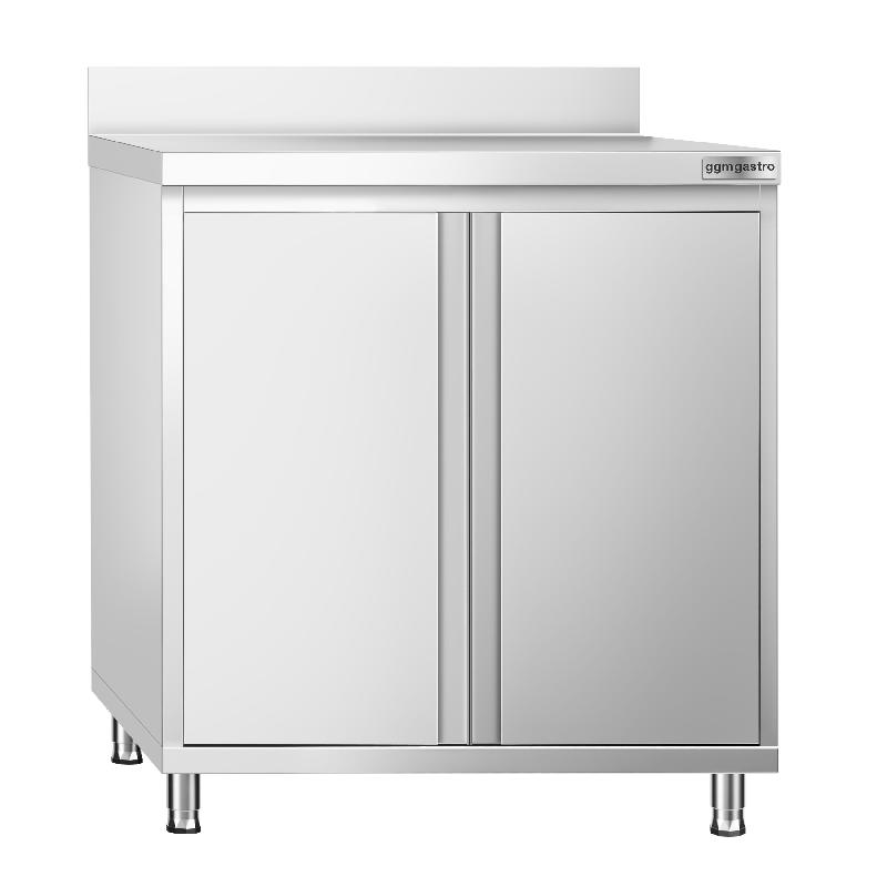 Meuble bas inox adossée P 700 mm avec portes -_0