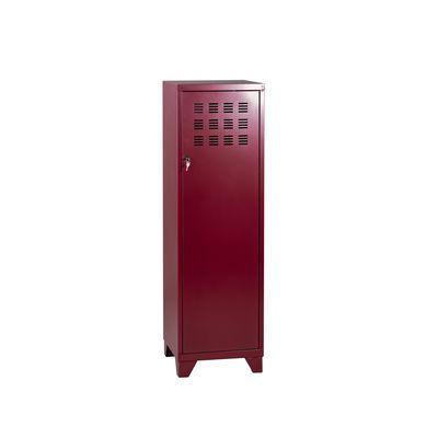 MEUBLE VESTIAIRE INDUSTRIEL SUR PIED EN METAL ROUGE RUBIS NACRE - PHSA - 095688_0