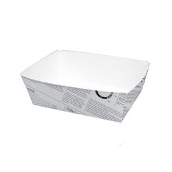 Packnwood FHC - 1000Pcs - Barquette en carton décor journal 440ml - 80x110x40mm - recyclable, micro-ondes et congélateur_0
