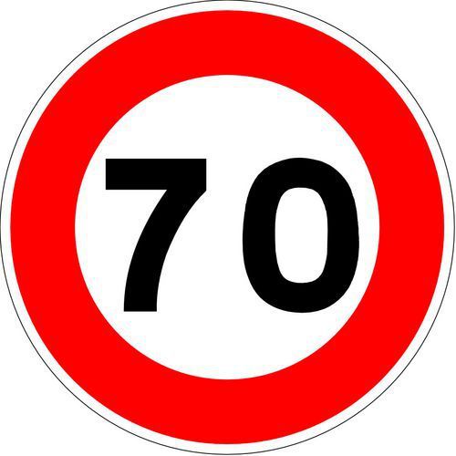 PANNEAU LIMITATION VITESSE 80 KM/H-650MM-CL2 - KELIAS
