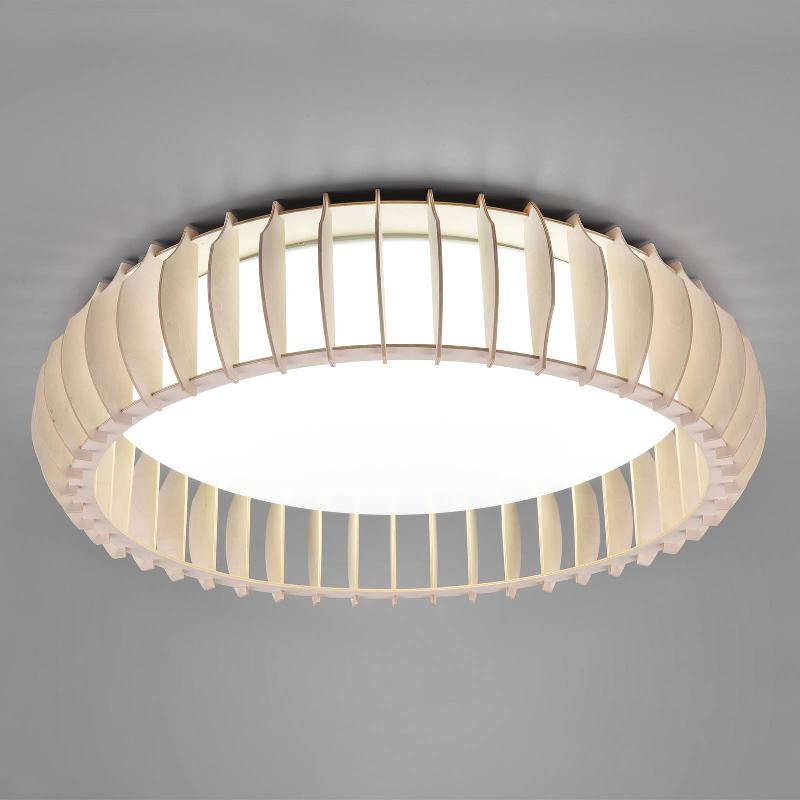REALITY LEUCHTEN PLAFONNIER LED MONTE, CCT, Ø 60 CM, BOIS CLAIR