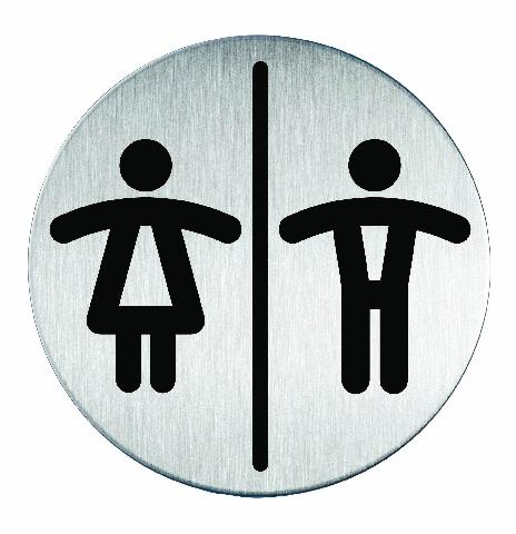 PLAQUE SIGNALÉTIQUE ACIER TOILETTES DAMES/HOMMES - MANUTAN COLLECTIVITÉS