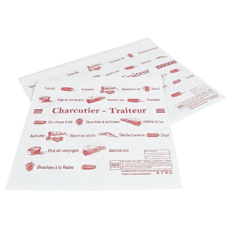 Pochettes adhésives charcuterie 16,6x25cm - par 1000 - Fermeture étanche - Impression charcuterie-traiteur_0