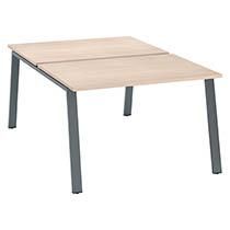 PÔLE DE 2 BUREAUX DROITS CHÊNE CLAIR L 120 X P 80 CM PIÉTEMENT MÉTAL ANTHRACITE - ARCH