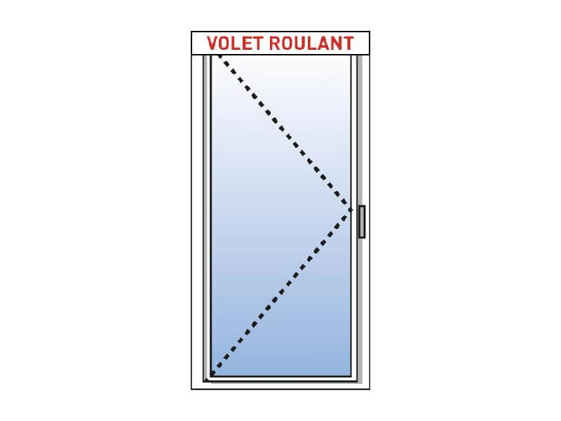 Porte Fenêtre Aluminium 1 Vantail KAWNEER tirant Gauche avec Volet Roulant Motorisé (Somfy ou Simu) ou Manuel Intégré Sur Mesure Référence: Porte Fen Alu 1 vtl gauche + VRI_0