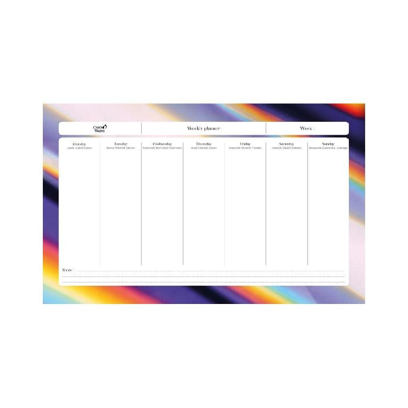 Quo Vadis - Sous-main perpétuel à feuillets - Multilingue - Iconique - Multicolore - Perpétuel - 16,5x26,5 cm - Papier Clairefontaine blanc - multi_0