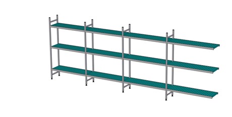 RAYONNAGE À CLAYETTES EN ANGLE LONGUEUR DE COMPOSITION 2X1199+2X1311 MM EA-0244