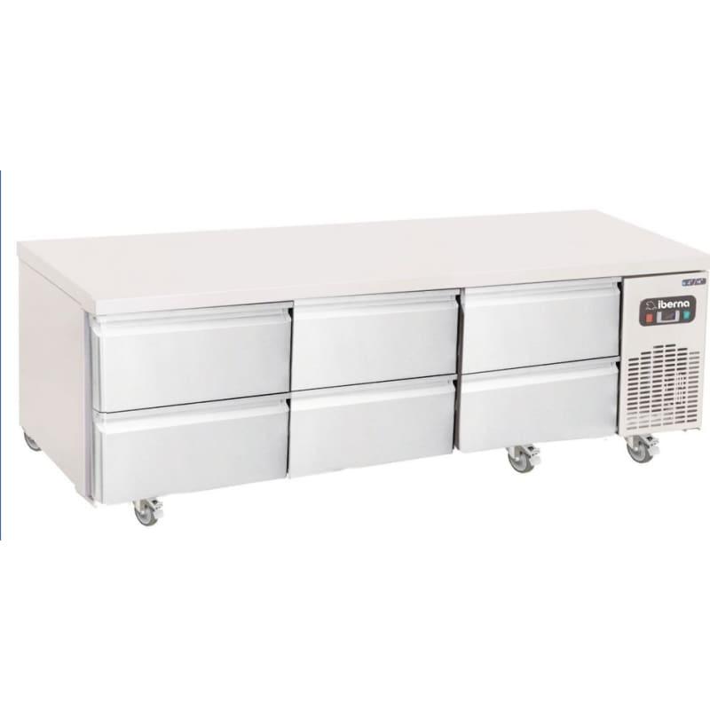 Soubassement réfrigéré 6 tiroirs GN1/1 Iberna UGN3-SH-DZ-6D-W-R290_0