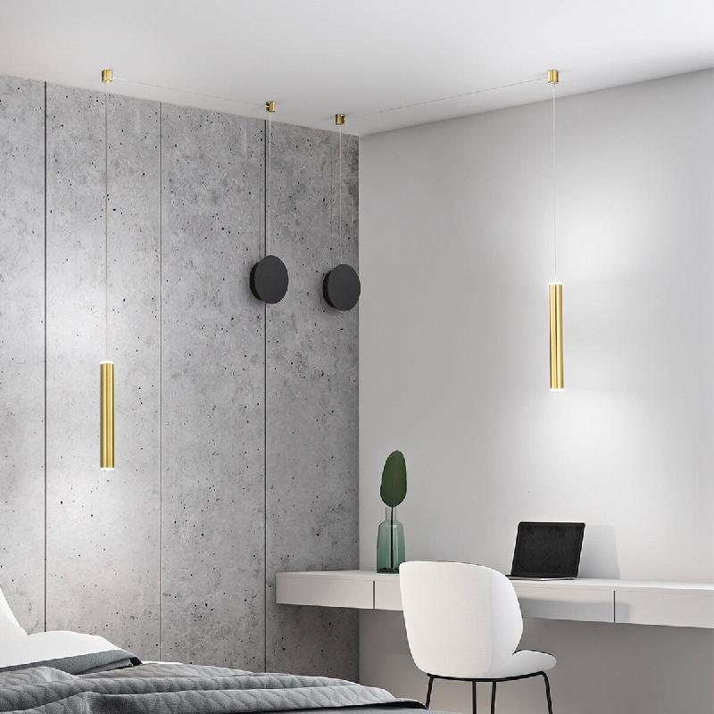 Suspension décentralisée Prado en laiton - Fabas Luce - LED 6,5W à intensité variable - Montage décentralisé - doré 8019282539490_0
