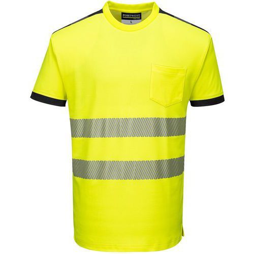 T-SHIRT HAUTE-VISIBILITÉ PW3 T181 NOIR/JAUNE 4XL - PORTWEST