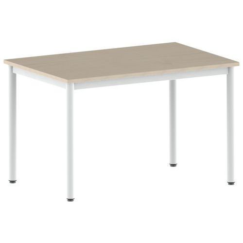 TABLE CARÉLIE 120 X 80 CM FIXE T6 STRAT ÉRABLE BLANC 9016 - MOBIDECOR