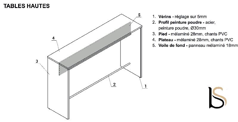 Table haute - MDD - 120 x 50 cm_0