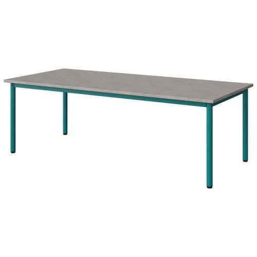 TABLE MALIBU 180X80 T3 4P STRA ABS BÉTON F186/BLEU 5018