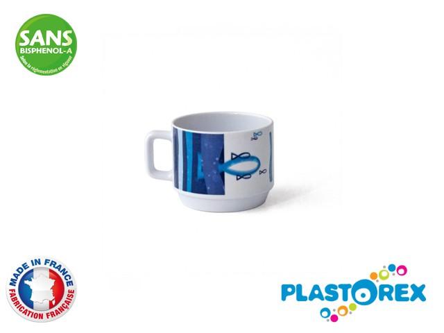 TASSE A CAFE 17 CL MELAMINE BLANCHE DECOR NAUTISME