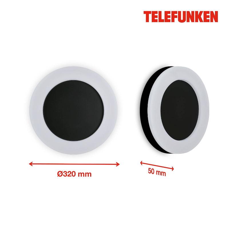 TELEFUNKEN RIXI APPLIQUE D’EXTÉRIEUR LED, NOIRE