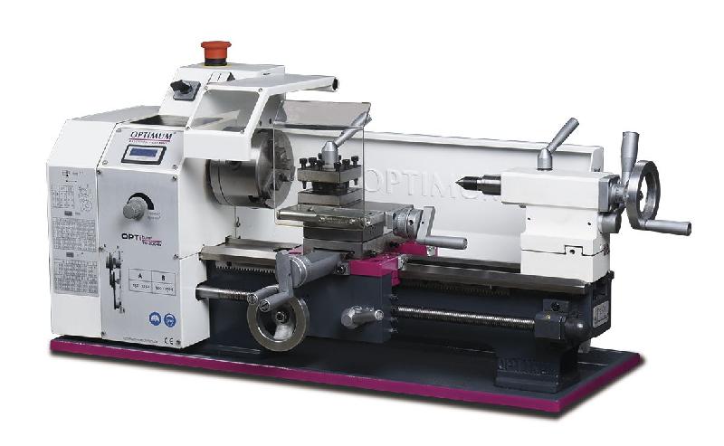 Tour à métaux d'établi hauteur des pointes 100 mm entre-pointes 300 mm alésage 21 mm 0,6 kW 230V vitesses variables Optiturn TU2004V 230V_0