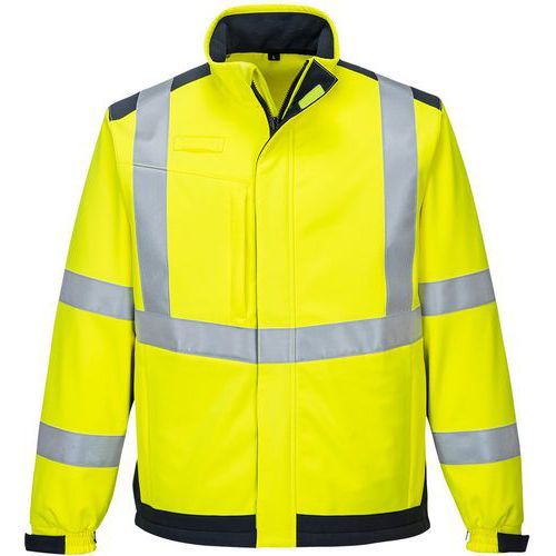 VESTE SOFTSHELL MODAFLAME MV72 - BLEU/JAUNE - M - PORTWEST