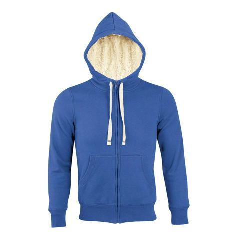 VESTE ZIPPÉE DOUBLÉE SHERPA EN COTON ROYAL