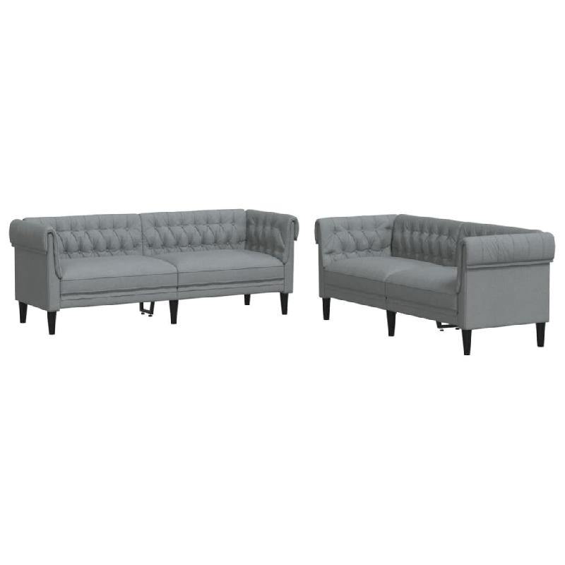 VidaXL Ensemble de canapés 2 pcs gris clair tissu Modèle Rervelisse - 3209200_0
