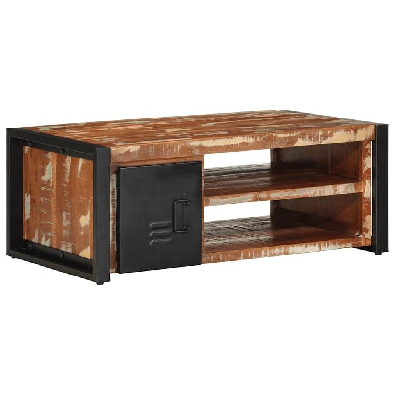 VidaXL Table basse multicolore 90x50x36 cm bois de récupération massif Modèle Élancé Chic - 4013554_0