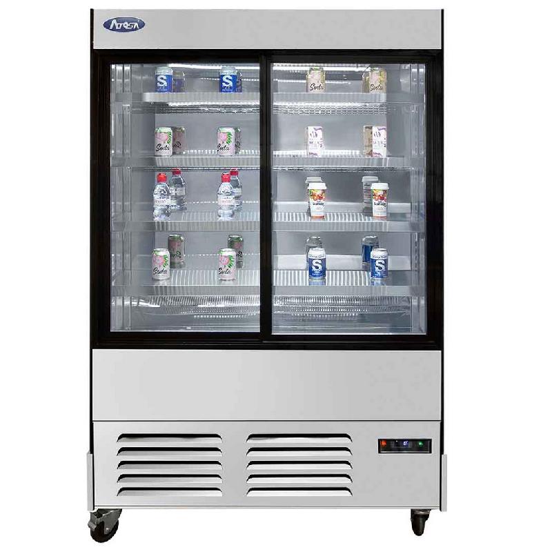 Vitrine acier inox avec côtés vitrés et portes coulissantes 580l - YLM580B_0