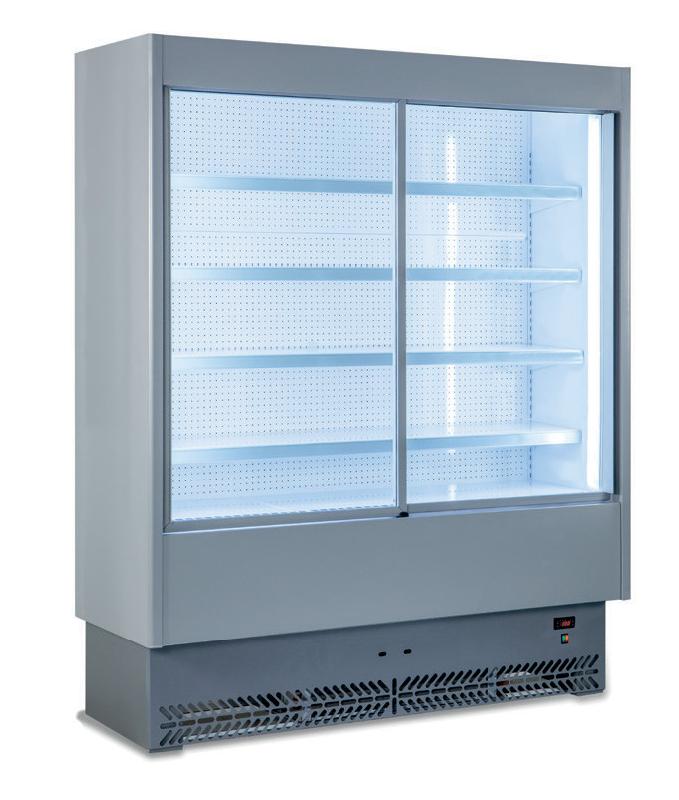 Vitrine Murale INOX 1600mm P.650 Avec Portes Coulissantes - VULCANO_0