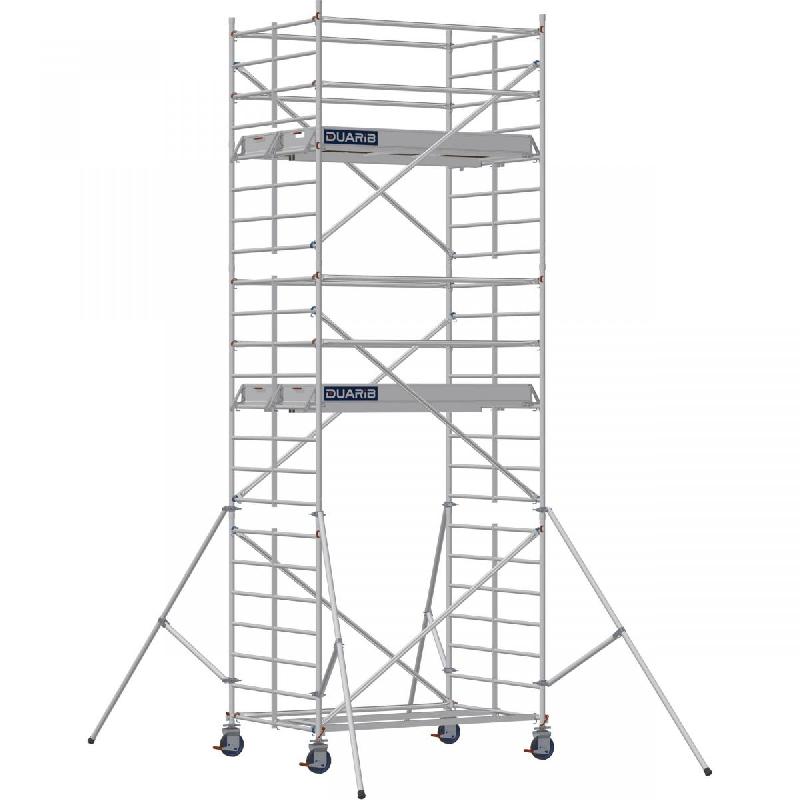 Échafaudage roulant aluminium DOCKER 150 version lisses - Hauteur de travail : 6,90 m - DUARIB - 7220050_0