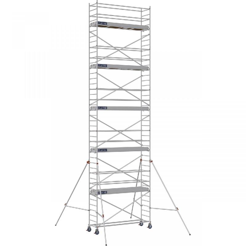 Échafaudage roulant aluminium DOCKER 85 version lisses - Hauteur de travail : 11,90 m - DUARIB - 7130100_0