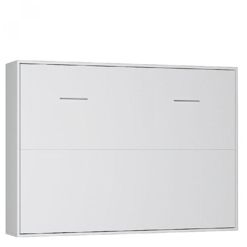 ARMOIRE LIT HORIZONTALE ESCAMOTABLE STRADA-V2 BLANC MAT COUCHAGE 160*200 CM._0