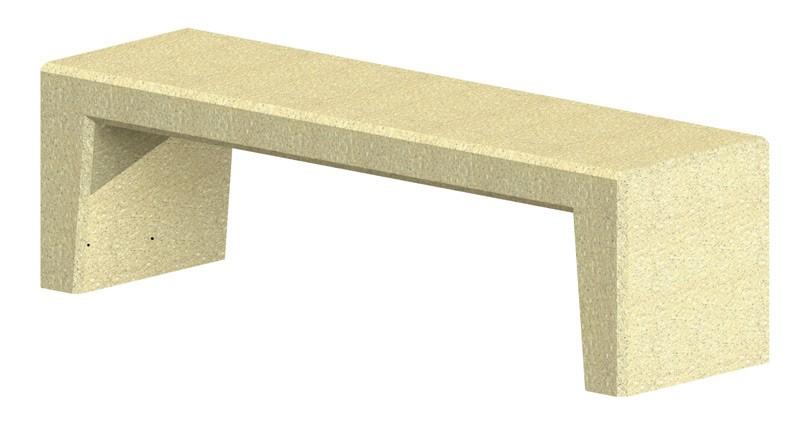 Banquette publique en béton Rhéa - 150 cm - Gris ou Ocre_0