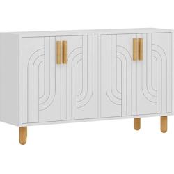 Buffet 4 portes en aggloméré Rodney blanc Hanah Home - blanc 8684283501823_0