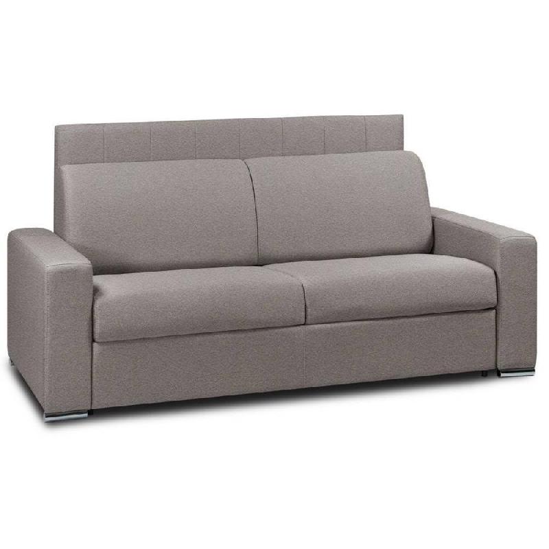 CANAPÉ 2- CANAPEXPRESS  LATTES 120CM MATELAS MÉMORY  22CM TÊTE DE LIT INTÉGRÉE  CUIR VACHETTE TAUPE_0