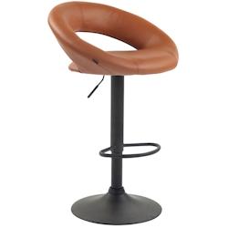 CLP Tabouret de bar Olinda en similicuir Marron clair/Noir - marron polyester 315787_0