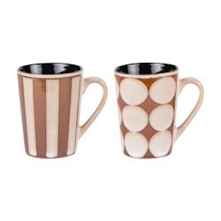 Coffret de 2 mugs Shelby 55 cl -  Décoré Rond Grès Table Passion 13x9.5 cm - multicolore Grès 3106232282461_0