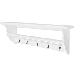 Décoshop26 - Porte-manteau PFDM blanc style baroque 70x18x26 cm avec 5 crochets DEC024186 - blanc 3001114069607_0