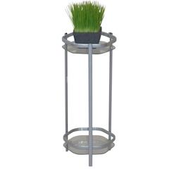 Décoshop26 - Support / étagère pour plante en métal couleur aluminium 66 cm MED05118 - 3000334713574_0