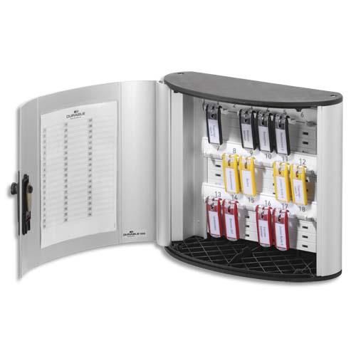 Durable armoire à clés key box, capacité 18 clés - dimensions :l30,2 x h28 x p11,8 cm coloris argent_0
