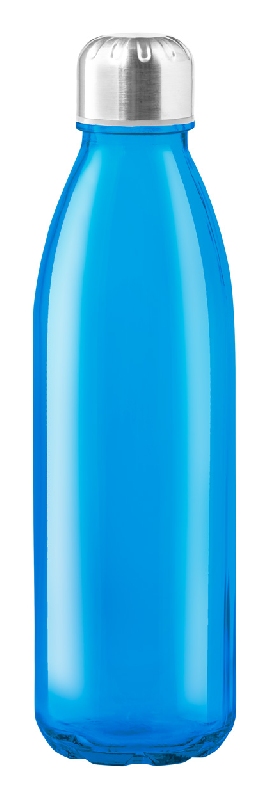Gourde en verre transparent - Forme bouteille - Bouchon inox - 650 ml_0