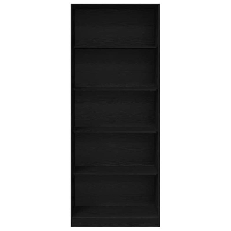 Helloshop26 - Armoire moderne avec 5 étagères rangement 80 x 50 x 200 cm en bois d'ingénierie chêne noir 02_0056014 - noir Bois manufacturé 30002_0
