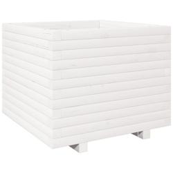 Helloshop26 - Jardinière bac lit surélevé plantes fleurs terrasse jardin 60 x 60 x 49,5 cm bois de pin massif blanc 02_0037719 - 3000214276311_0