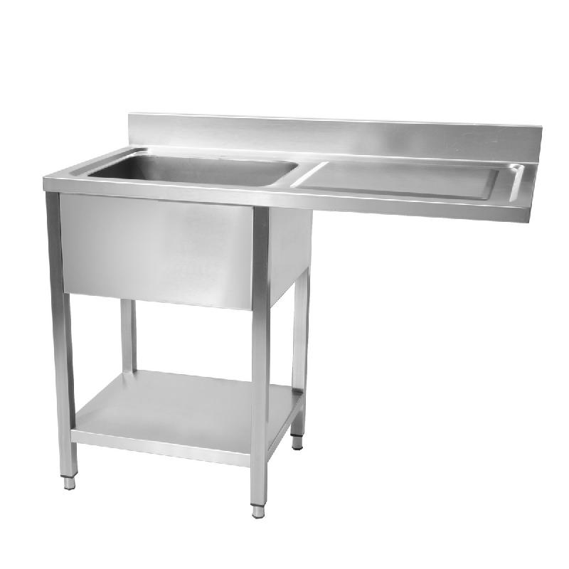 Plonge inox avec dosseret et passage lave vaisselle à droite 1200x600 mm - STSD-126R-CT_0