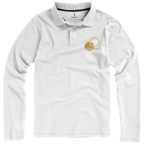 Polo manches longues pour homme Oakville 38086011 - 100% coton piqué 200 g/m² avec col côte et boutons gravés_0
