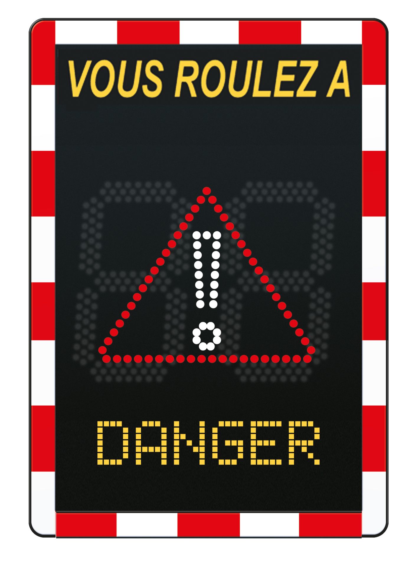 Radar pédagogique Viasis Lite - 3 couleurs d'affichages, 2 textes, sur batterie, écran LED haute visibilité_0