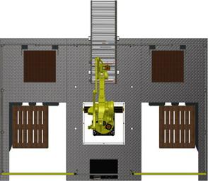 Robots articulés industriels - palettisation gauche et droite avec convoyeur à 90° - Lexem XGD90I_0